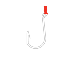 Large hook fishing bait illustration